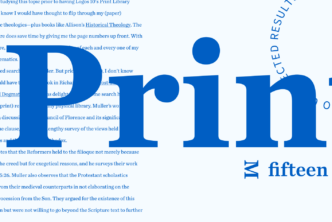 Graphic with the word "print" large in bold and copy from the article behind it