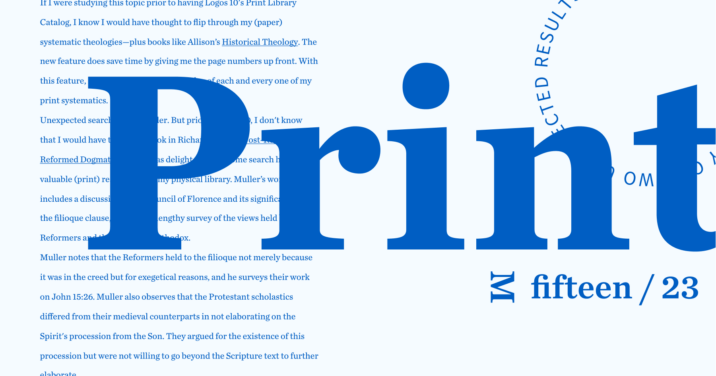 Graphic with the word "print" large in bold and copy from the article behind it