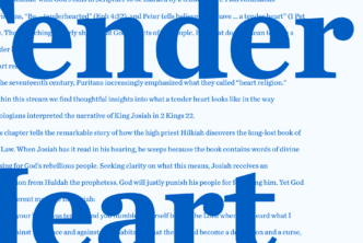 Graphic with the world "tender heart" in bold and words from the article behind it.