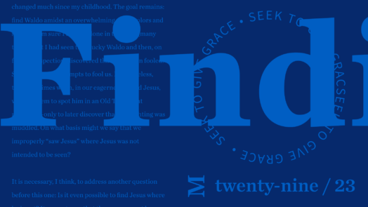 Dark blue graphic with the word "Finding" in bold with words from the article behind it.
