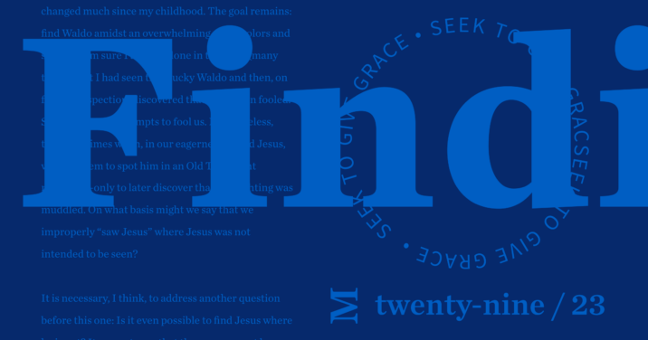 Dark blue graphic with the word "Finding" in bold with words from the article behind it.