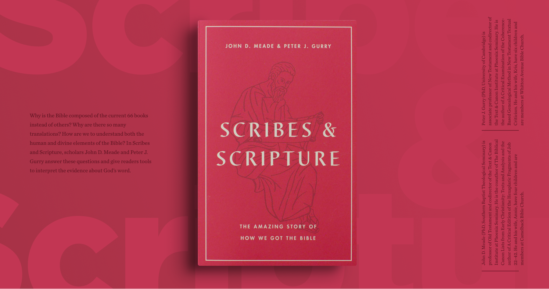 A graphic featuring a photo of "Scribes and Scripture" book cover.