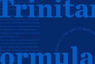 A blue graphic with the words Trinitarian Formula in bold. It also includes content from the blog.