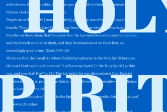 A graphic with the words "Holy Spirit" in bold and copy from the article behind the bold heading.