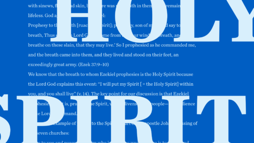 A graphic with the words "Holy Spirit" in bold and copy from the article behind the bold heading.
