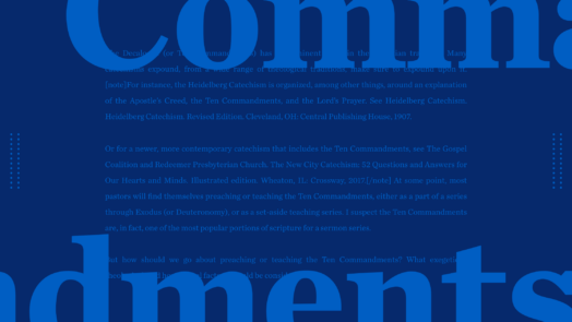 A blue graphic with the word commandments in bold