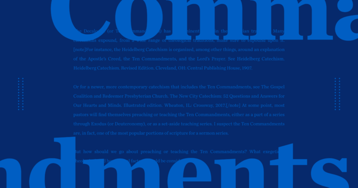 A blue graphic with the word commandments in bold