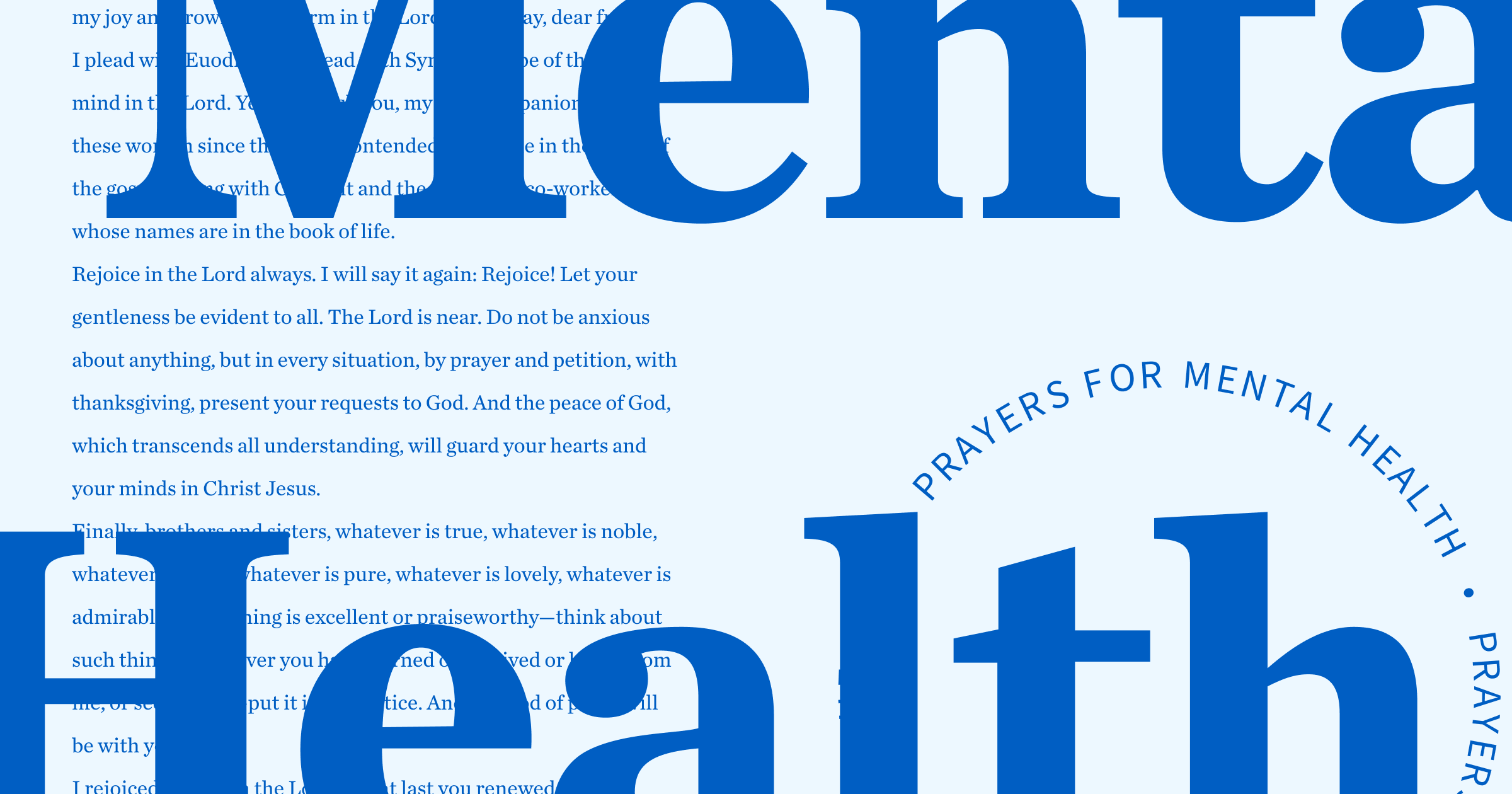 Graphic with the words mental health in bold and text from the article behind it.