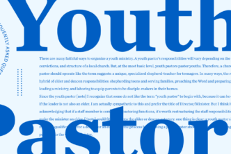 A graphic with youth pastor in bold