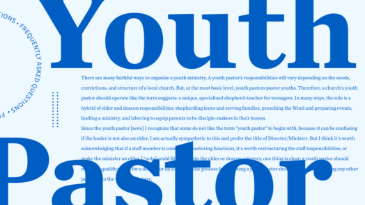 A graphic with Youth Pastor in bold