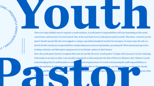 A graphic with youth pastor in bold