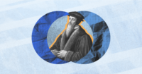 Graphic of John Calvin, the namesake of Calvinism