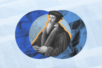 Graphic of John Calvin, the namesake of Calvinism