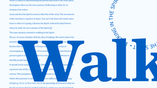 Graphic with the word walk in bold and text from the article behind it