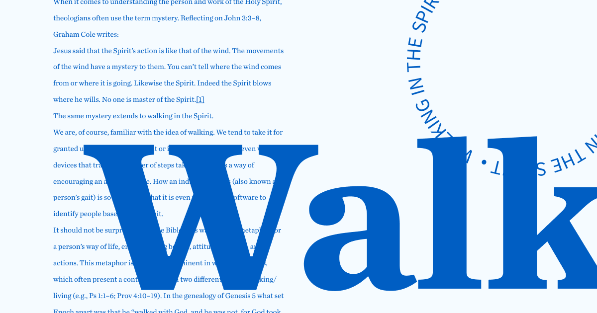 Graphic with the word walk in bold and text from the article behind it