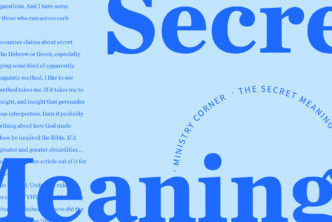 Graphic with the word secret meaning in bold and portions of the article behind it.