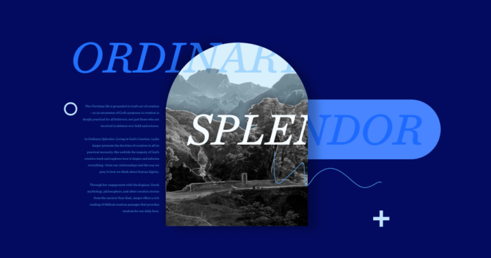 Photo with the words ordinary splendor featured over a photo of a mountainside with trees.