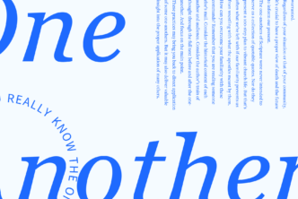 Graphic with the word one anothers featured in bold.