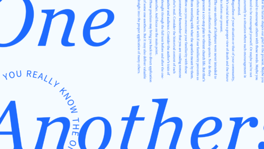 Graphic with the word one anothers featured in bold.