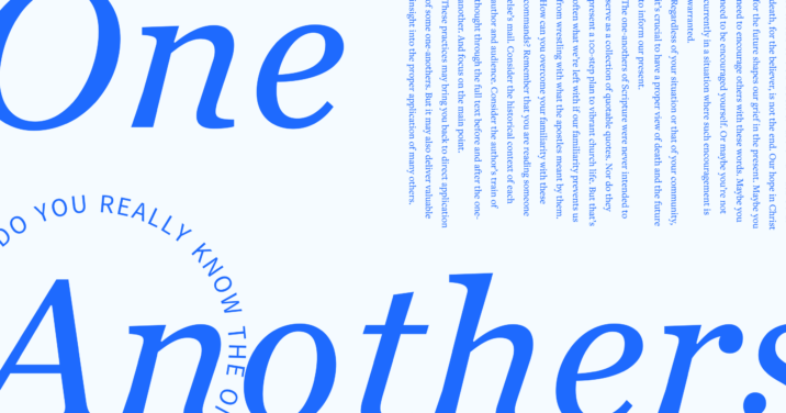 Graphic with the word one anothers featured in bold.