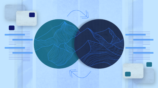 A graphic with two circles. Inside one circle represents a plain and inside the other circle is a mountain. This represents the distinctions and similarities between the sermon on the plain and sermon on the mount.