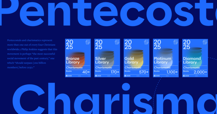 The words Pentecostal and Charismatic in large font with a portion of the article text to the left and our Denominational Libraries featured towards the right.