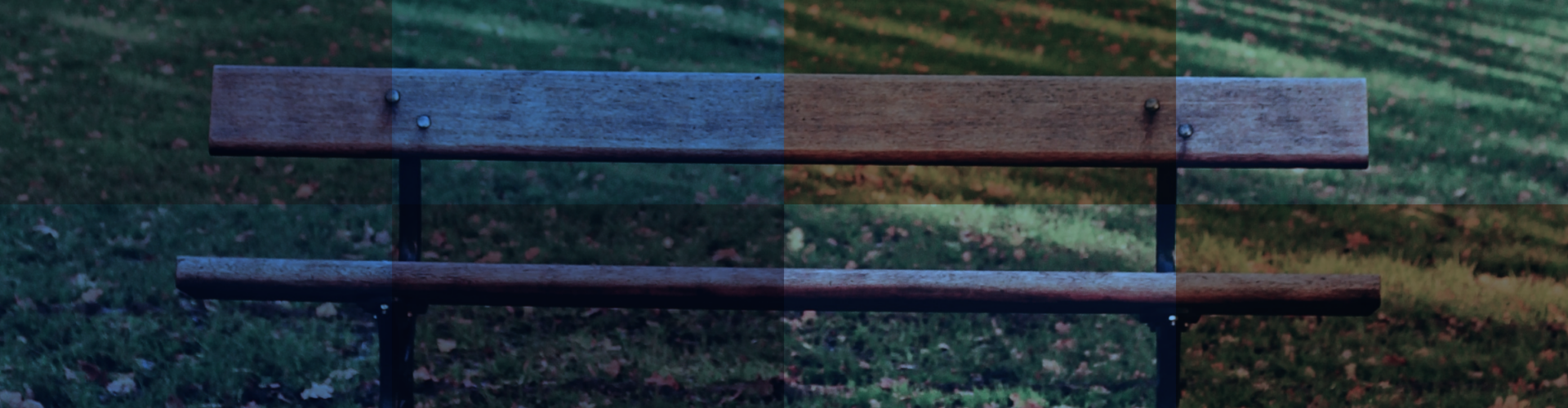 Graphic of a bench with a styled overlay