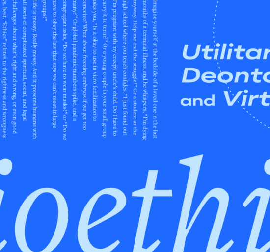 Graphic featuring the word bioethics