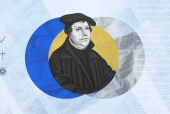 an image of three circles intersecting with Martin Luther in the middle to represent what lutheranism is