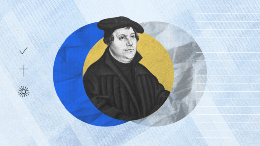 an image of three circles intersecting with Martin Luther in the middle to represent what lutheranism is