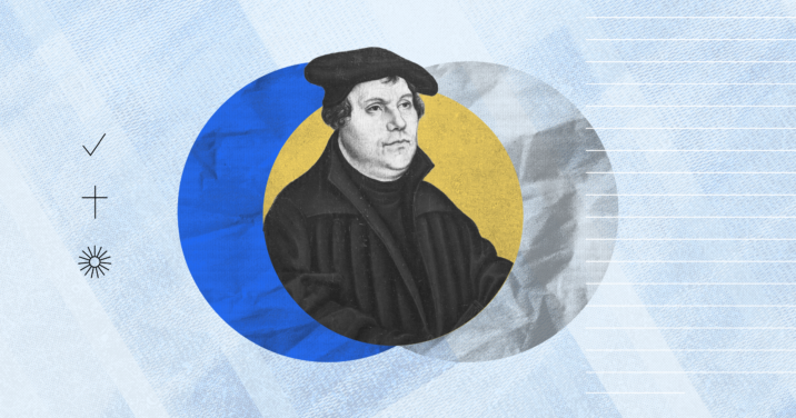 an image of three circles intersecting with Martin Luther in the middle to represent what lutheranism is