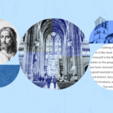A center image of the inside of a church to represent Anglican history