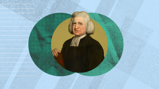 A picture of John Wesley within circles to represent Wesleyan and Methodist Bible study