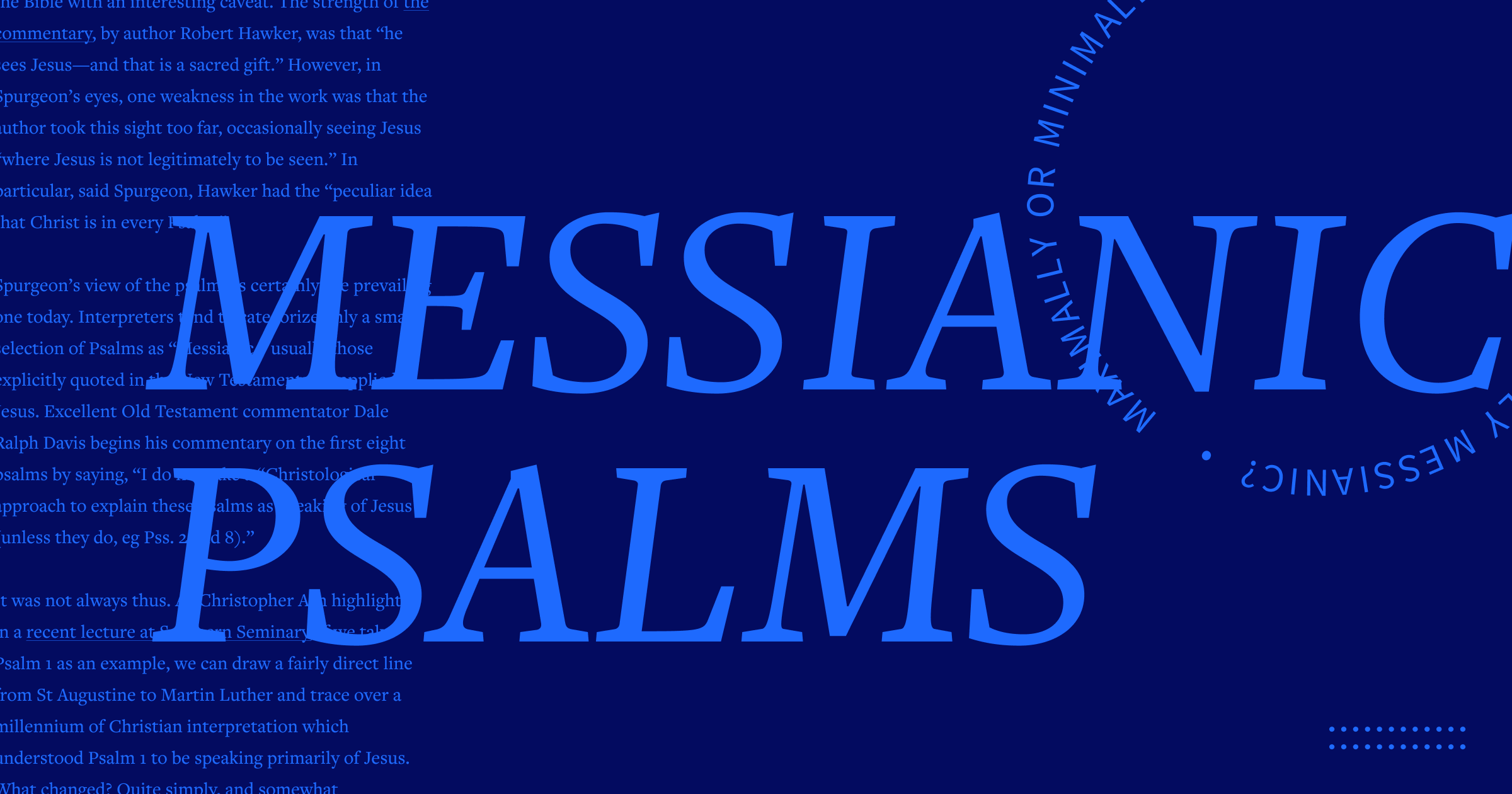 Messianic psalms in light blue letters with darker blue as background