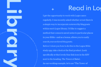 Read in Logos: Library intro to the steps on how to add a blog post to Logos app