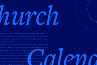 the words Church Calendar in large font with part of the article in the background.