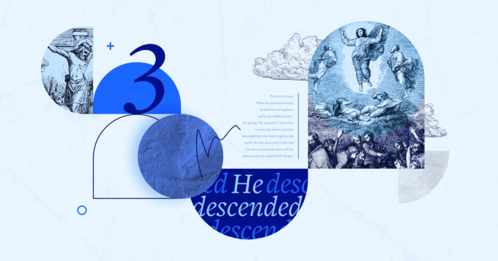 An image of Jesus on the cross, the number 3 to represent the Triduum, and part of the article about what happened on Holy Saturday in the background.
