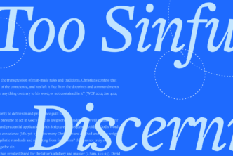 The words Discerning and Too Sinful in large font in front of a portion of the article content.
