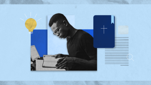 a man studying the Bible to represent the importance of theological training in churches.