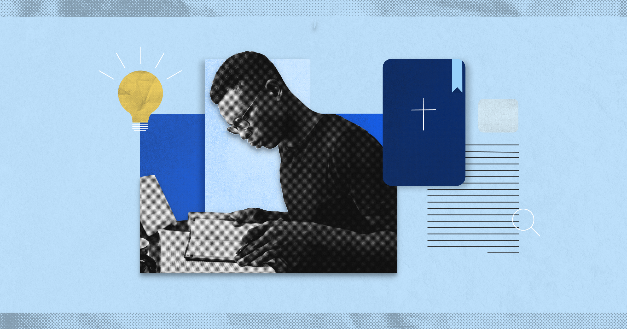 a man studying the Bible to represent the importance of theological training in churches.