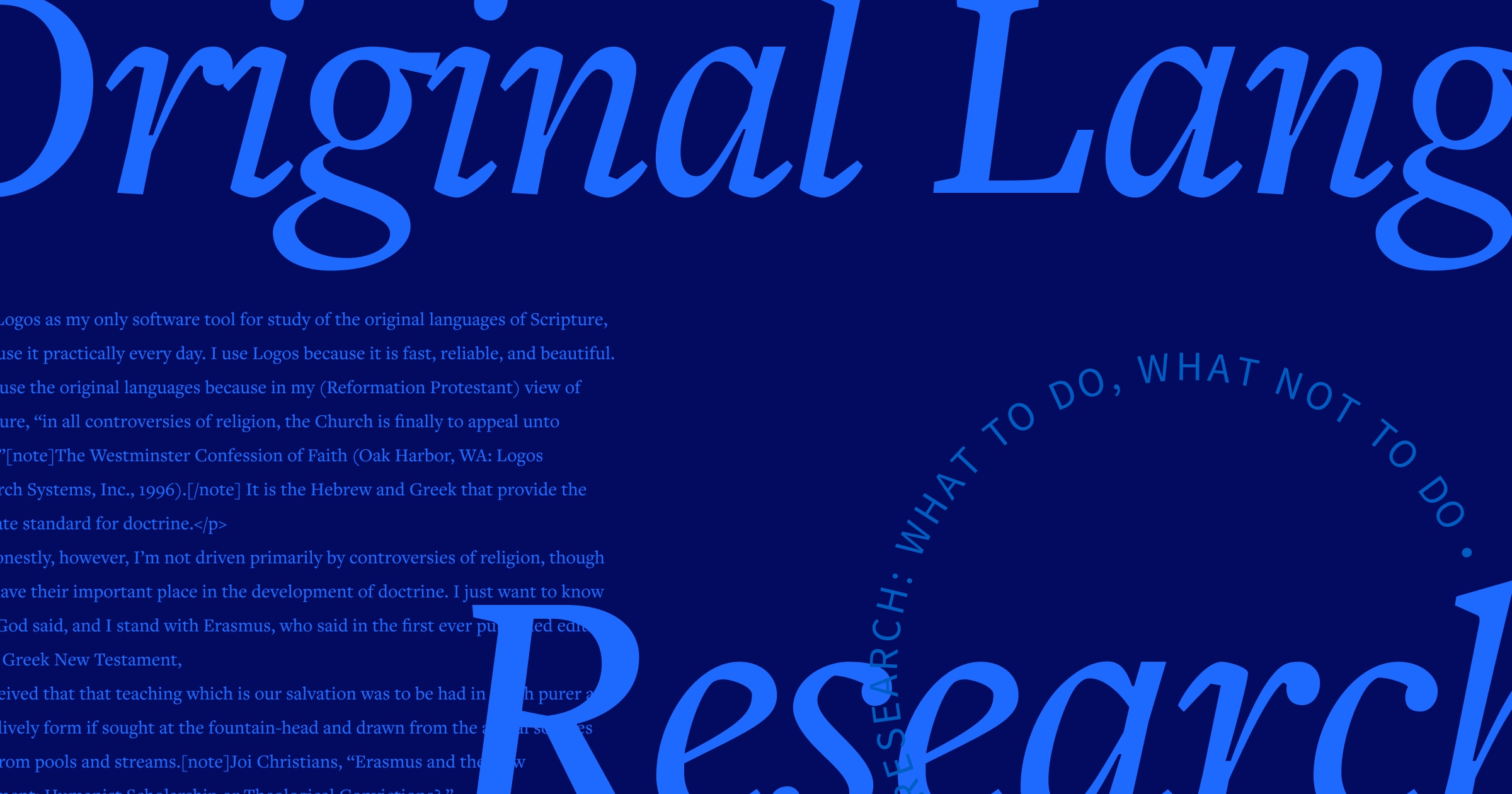 The words Original Language Research in large font with a portion of the article text in the background.