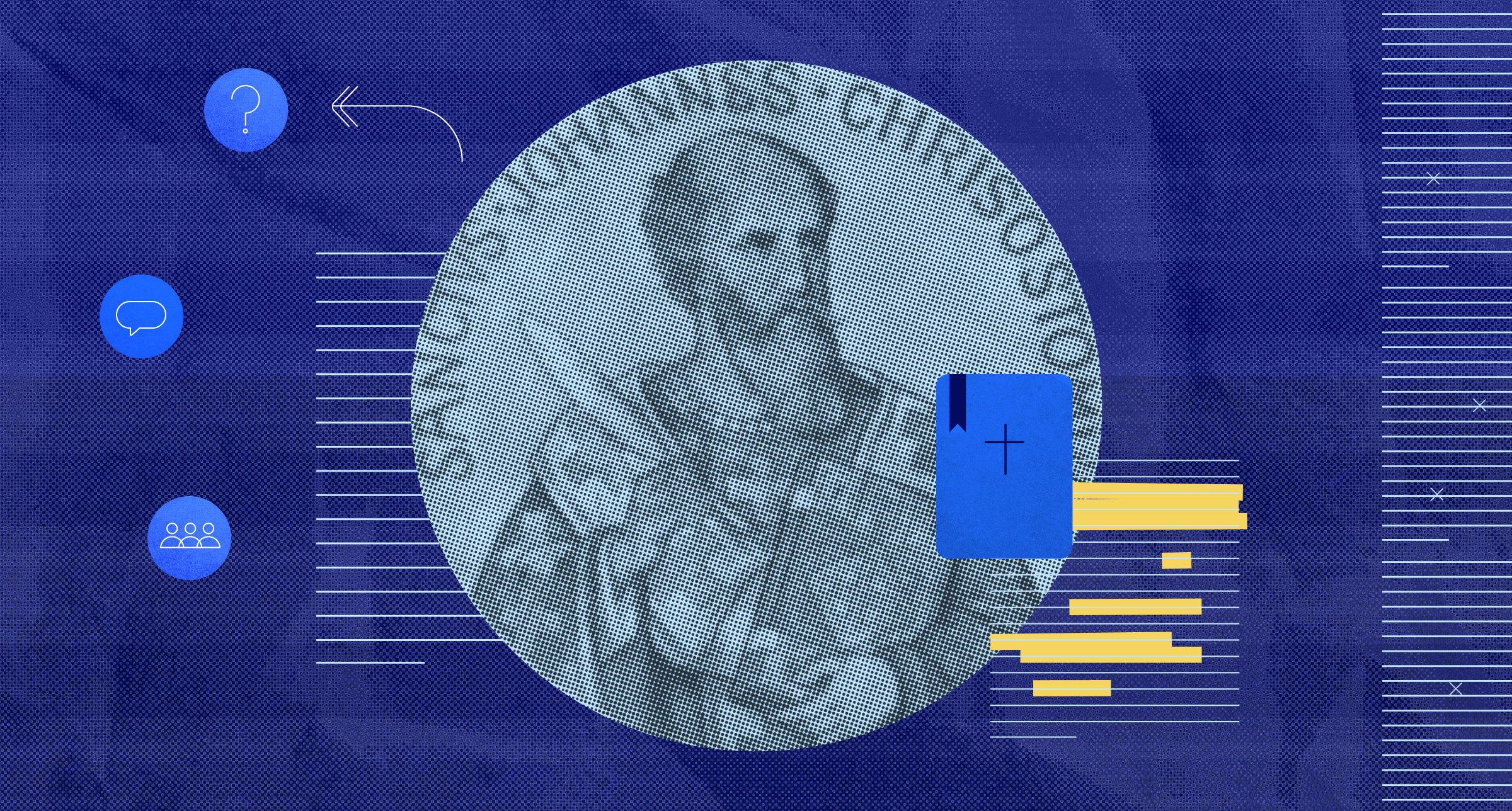 A depiction of John Chrysostom in the center to represent preaching and its importance.