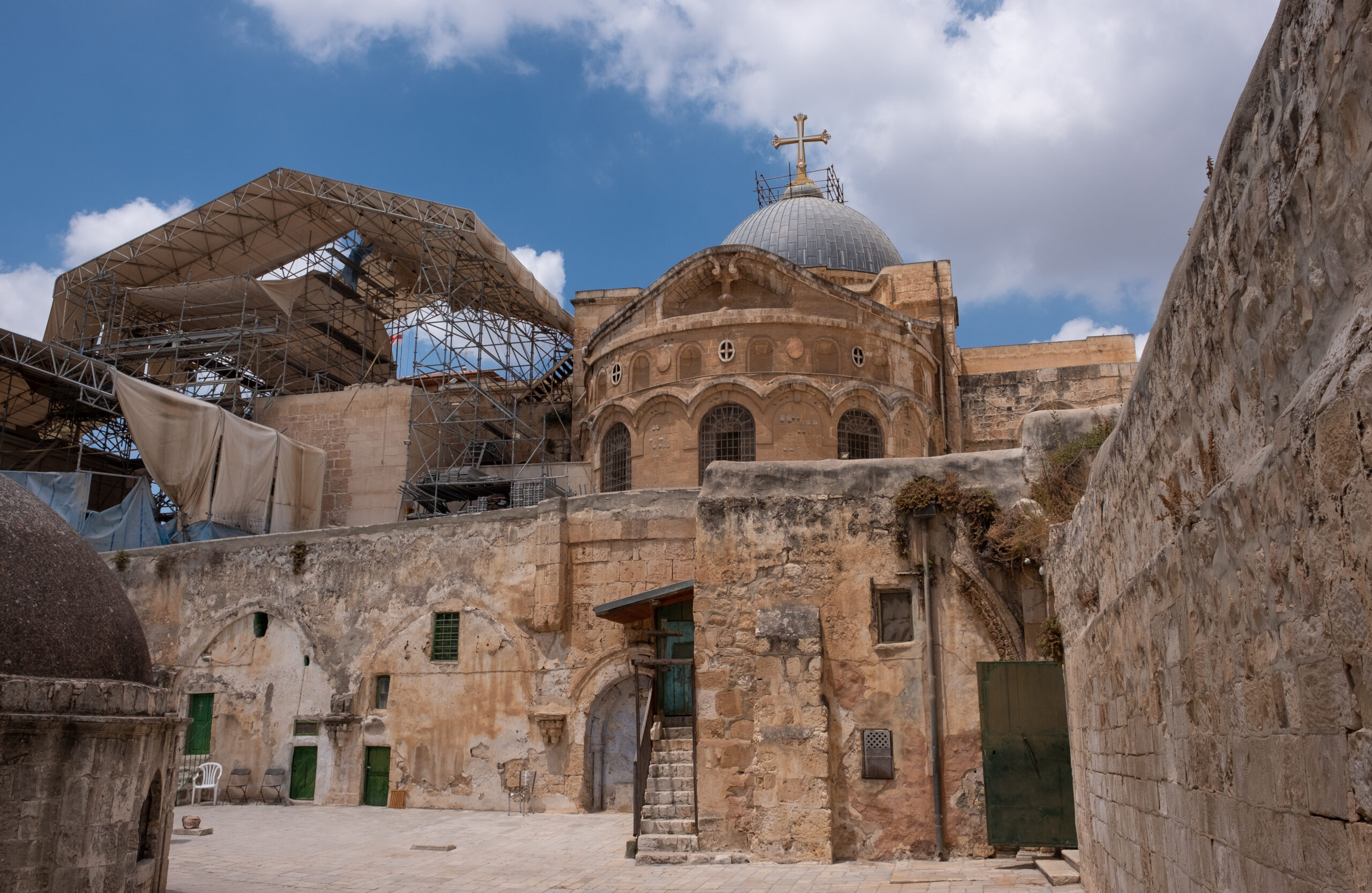 A view of the Church of the Holy Sepulcher in the Christian Quarter of the Old City of Jerusalem