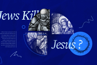 the words Jews Kill Jesus with a question mark is displayed with an image of a crowd and a portion of the article text to the left.