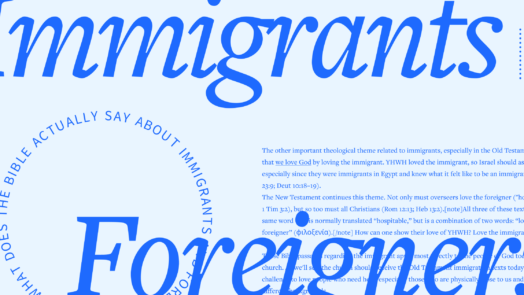 The words Immigrants and Foreigners in large script font, with a portion of the article text in the background.