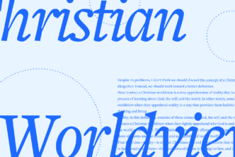 The words Christian Worldview in large, script font with a portion of the article in the background.