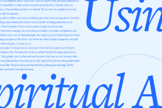 An image of text taken from the article along with large words, Using Spiritual Authority, in partial view.