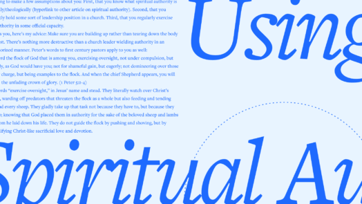 An image of text taken from the article along with large words, Using Spiritual Authority, in partial view.