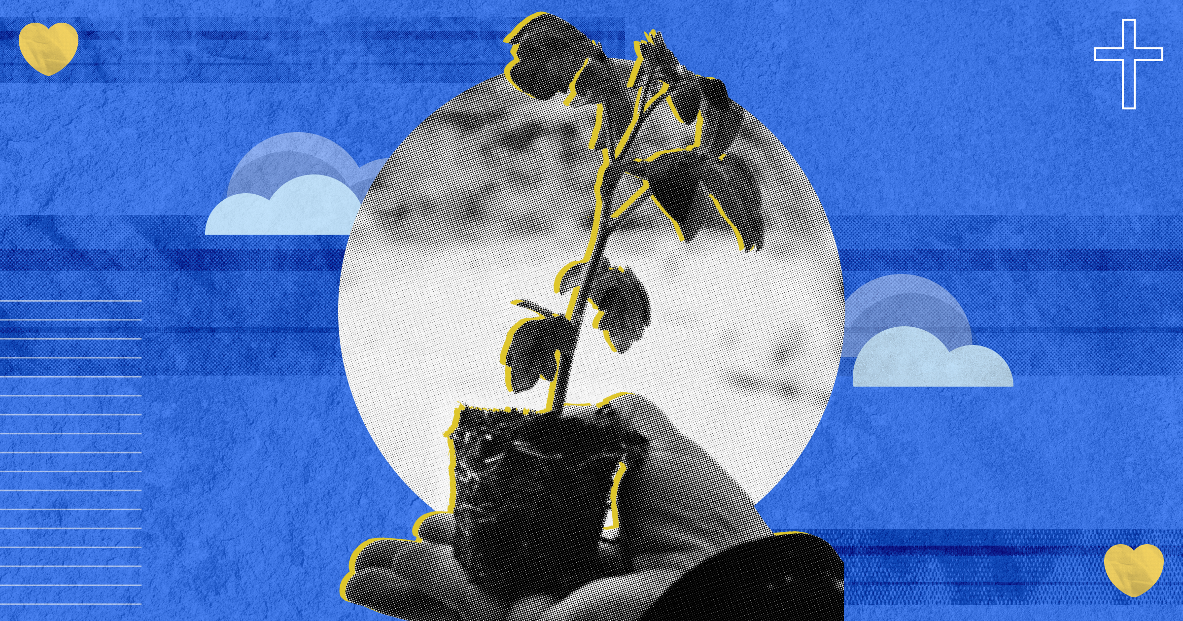 An image of a hand holding a plant to represent growth and ministry experience while in seminary.