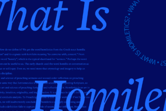 What is Homiletics? in large script font with an excerpt from the article in the background.
